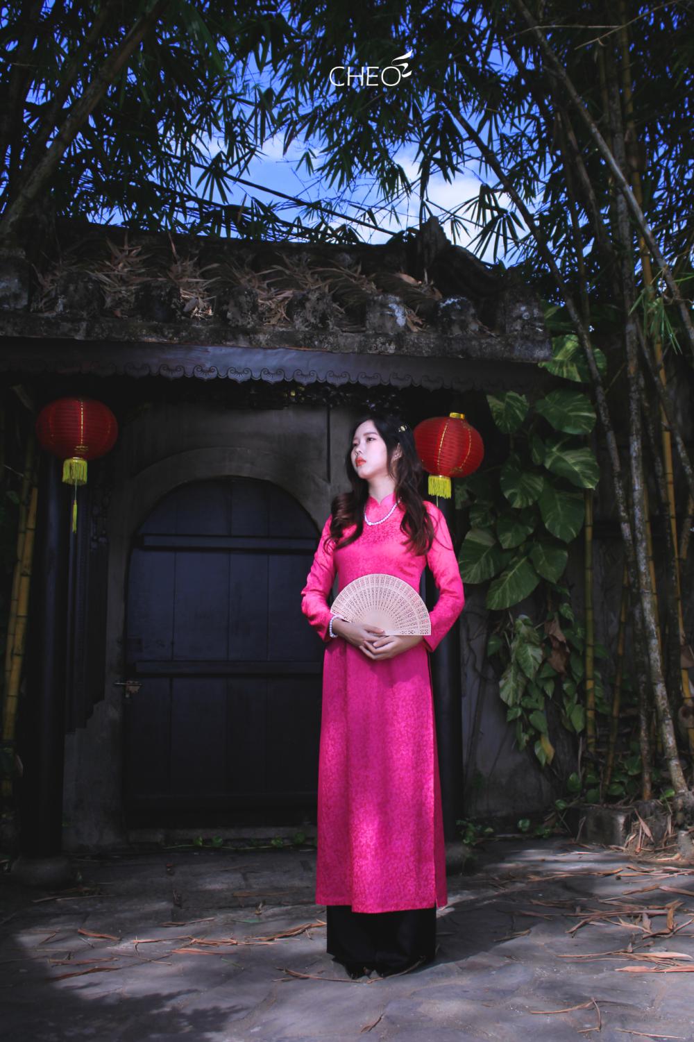 Áo dài lụa Hồng