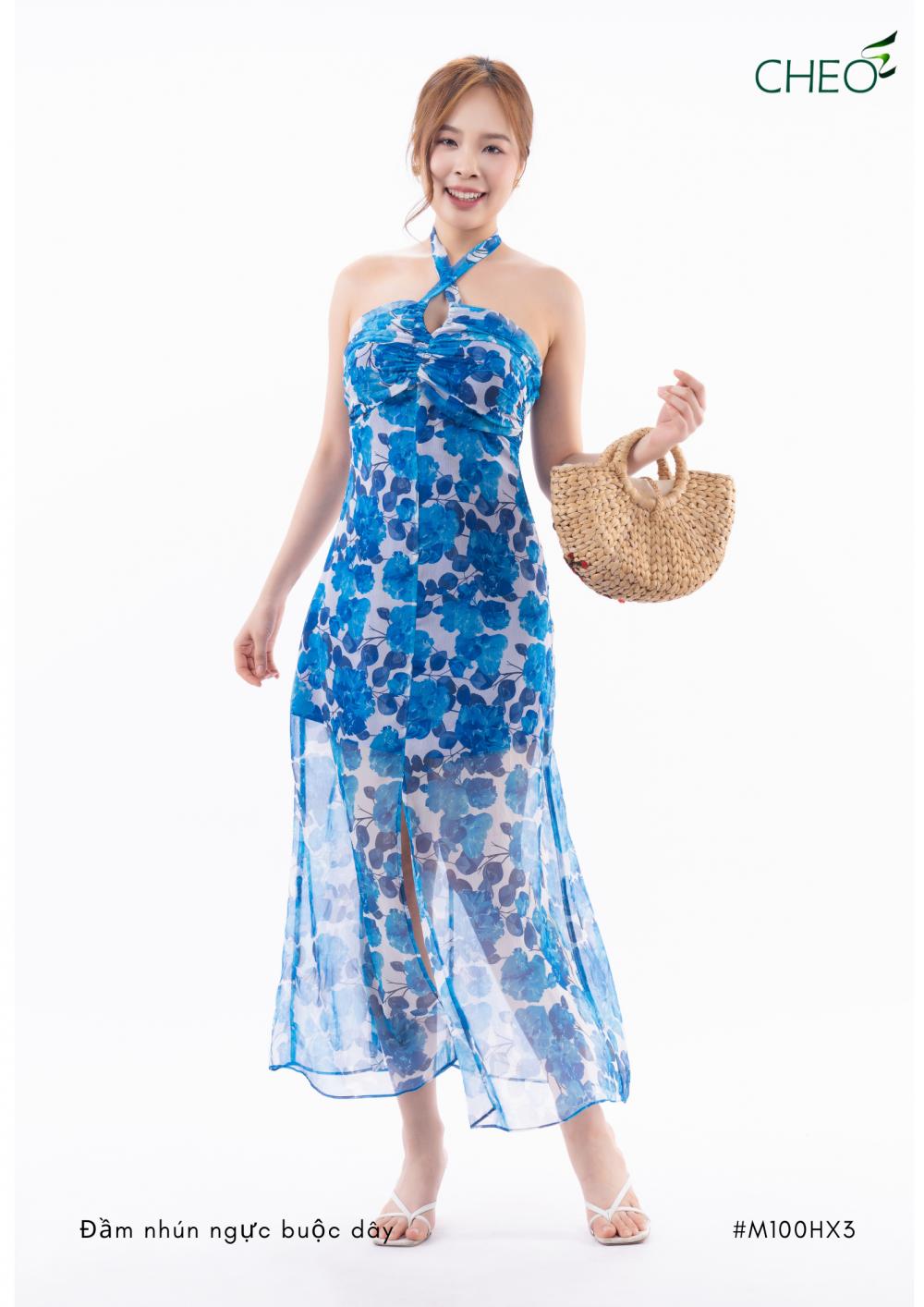 Đầm Nhún Ngực Buộc Dây