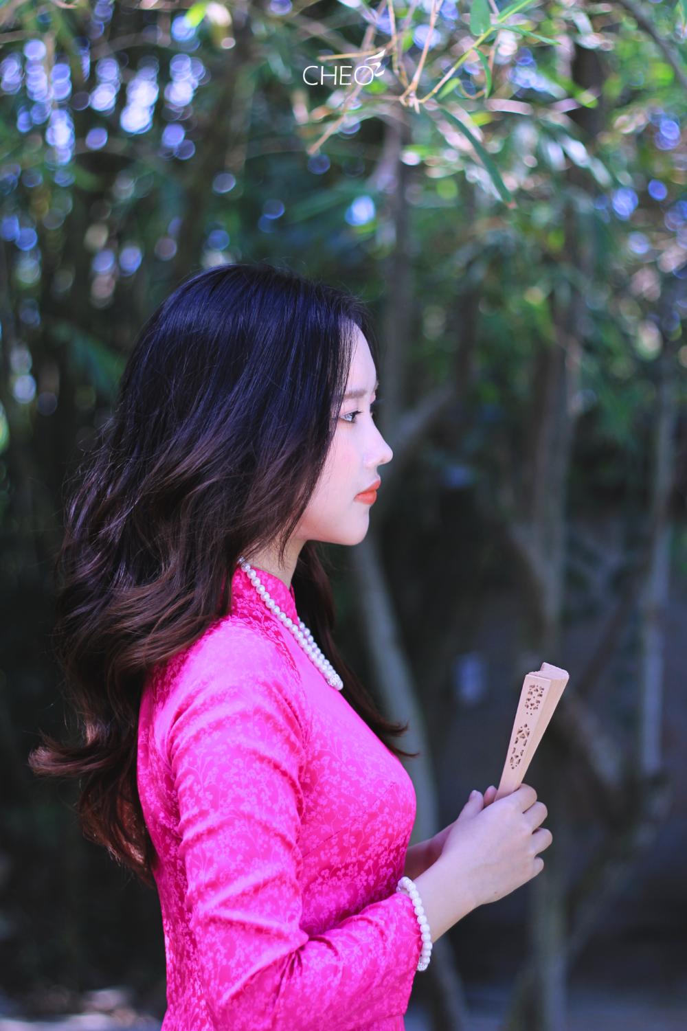 Áo dài lụa Hồng