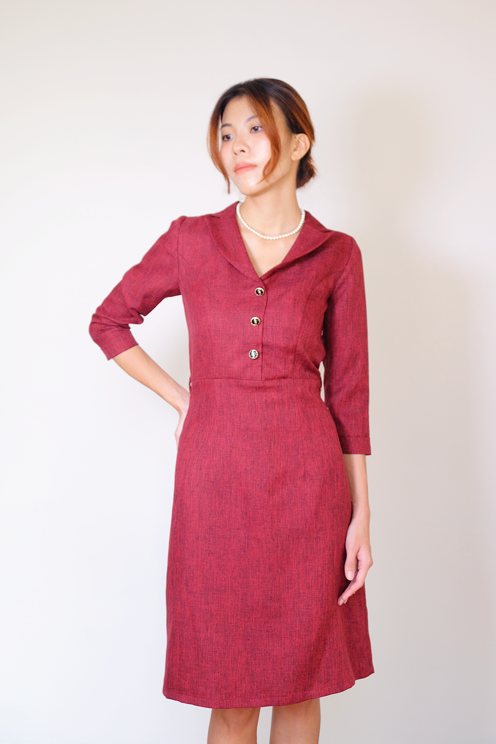 Váy Đỏ Thanh Lịch Công Sở