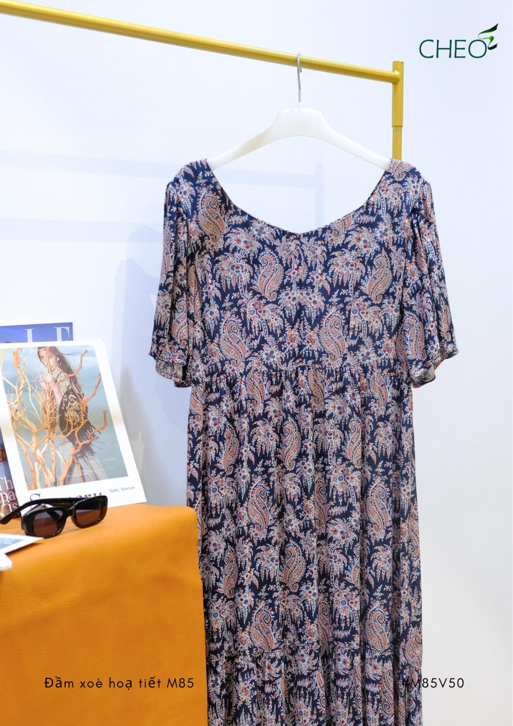 Đầm xoè hoạ tiết M85 